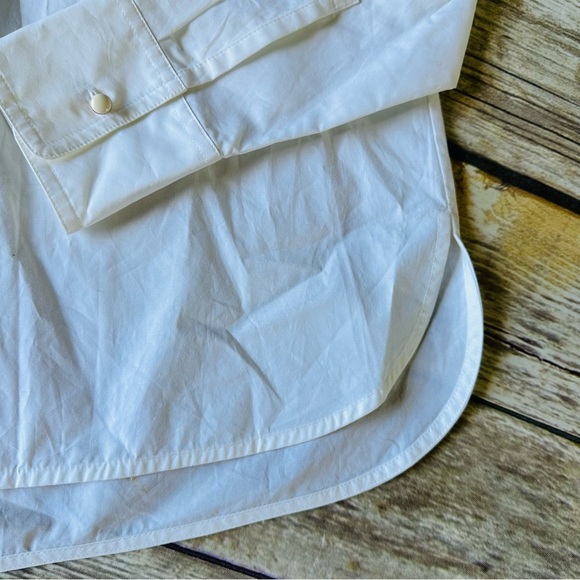 Tory Burch 100% Cotton White Button Down Slim Fit Shirt Sz 2 - Picture 5 of 7